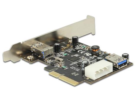 DELOCK PCI-Express x4 kort, 2xUSB 3.1 Typ A ho(int/ ext),  gen 2 (89399)