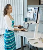 Ergotron WorkFit-S Dual Workstation with Worksurface Standing Desk - monteringssett - for 2 LCD-skjermer / tastatur / mus (33-349-211)