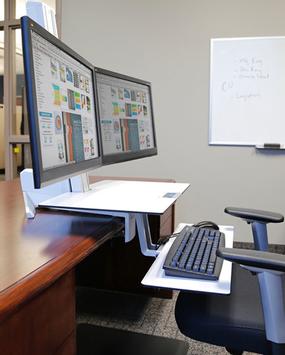 Ergotron WorkFit-S Dual Workstation with Worksurface Standing Desk - monteringssett - for 2 LCD-skjermer / tastatur / mus (33-349-211)
