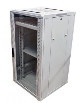 ALLNET 19"Schrank,  12HE, B600/T 800mm, Glastür, Lichtgrau,  SNB-Serie,  (ALL-SNB6812BDGrau)