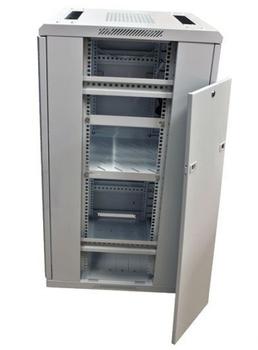 ALLNET 19"Schrank,  12HE, B600/T 800mm, Glastür, Lichtgrau,  SNB-Serie,  (ALL-SNB6812BDGrau)