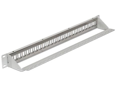 DELOCK Patchpanel 1HE 24 Keystone Ports grau (43302)