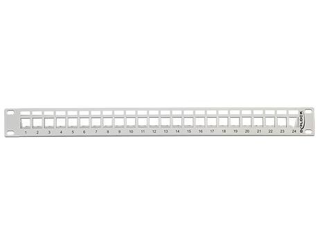 DELOCK Patchpanel 1HE 24 Keystone Ports grau (43302)