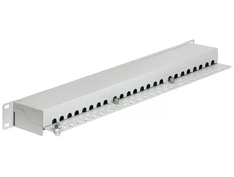 DELOCK 19 Patchpanel 24-Port Cat6 geschirmt grau (43300)