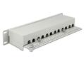 DELOCK 10 Patchpanel 12-Port Cat6 geschirmt grau (43299)