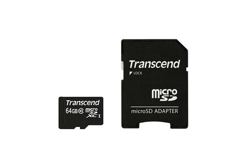 TRANSCEND 64GB MICROSDXC CLASS10 MIT ADAPTER EXT (TS64GUSDXC10)