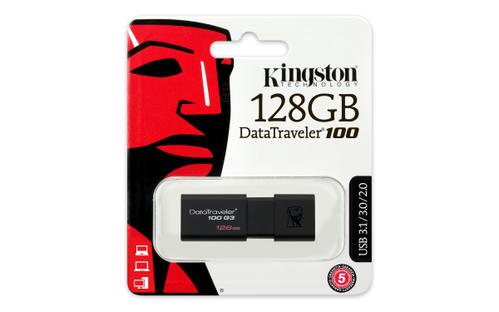 KINGSTON 128GB USB3.0 DataTraveler 100 G3 100MB/s read 10MB/s write (DT100G3/128GB)
