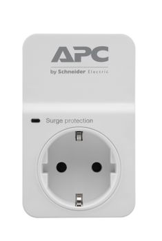 APC SurgeArrest Essential - Surge protector - AC 230 V - output connectors: 1 - Germany - white (PM1W-GR)