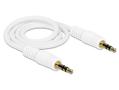 DELOCK Stereo Jack Cable 3.5 mm 3 pin male > male 0.5 m white (83743)