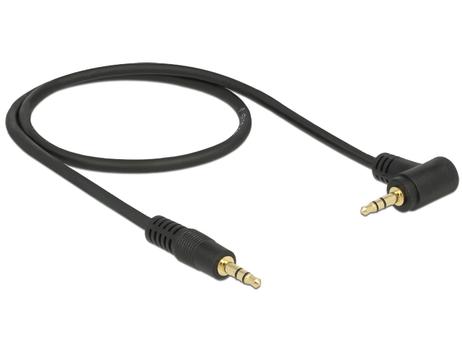DELOCK Stereo Jack Cable 3.5 mm 3 pin male > male angled 1 m black (83754)