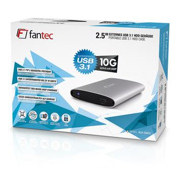 FANTEC ALU-25U31 silver 2,5  USB 3.1 Type C Aluminium (1795)