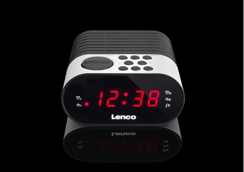 LENCO Cr-07 Clock Black, White (CR07 WHITE)