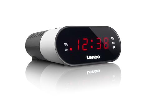 LENCO Cr-07 Clock Black, White (CR07 WHITE)