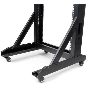 StarTech 42U Mobile Open Frame Network Rack with Wheels- 663lbs - 2 Post 19" Portable Rack for Computer, AV, Media, IT Equipment (2POSTRACK42) - rack - 42U (2POSTRACK42)