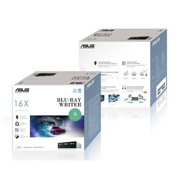ASUS BW-16D1HT BluRay Writer internal retail incl.Cyberlink Power2Go 8 Burn (90DD0200-B20010)