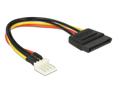 DELOCK Power Cable SATA 15 pin receptacle > 4 pin floppy male 15 cm (83918)