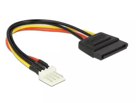 DELOCK Power Cable SATA 15 pin receptacle > 4 pin floppy male 15 cm (83918)