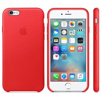 APPLE (PRODUCT) RED - Baksidesskydd för mobiltelefon - läder - röd - för iPhone 6, 6s (MKXX2ZM/A)