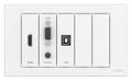 VISION N Techconnect Modular AV Faceplate - LIFETIME WARRANTY - Wall Mounted Faceplate and 5 m (16 ft) Cable Package - includes modules: 1 x VGA with minijack , 1 x HDMI, 1 x USB-B (3.0, B on front), 3 x bla (TC3-PK+PK5MCABLES)