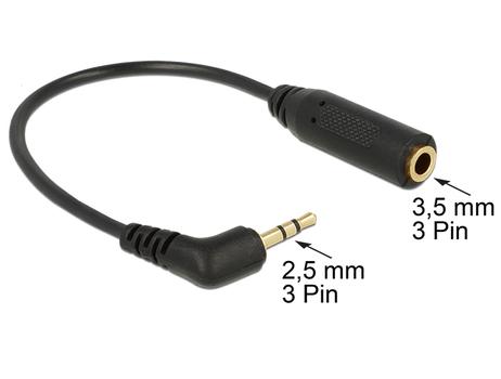 DELOCK Audio Cable 2.5 mm male angled > 3.5 mm 3 pin female (65672)