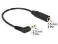 DELOCK Audio Cable 2.5 mm male angled > 3.5 mm 4 pin female (65674)