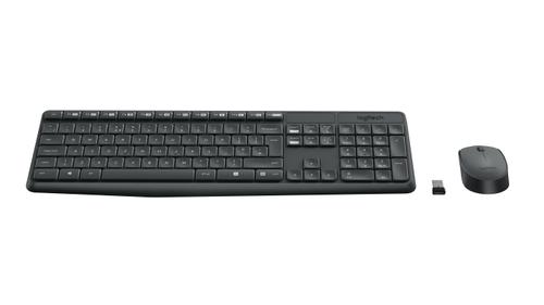 LOGITECH MK235 WIRELESS KEYBOARD / MOUSE COMBO GREY-DEU-2.4GHZ-CENTRAL    IN WRLS (920-007905)