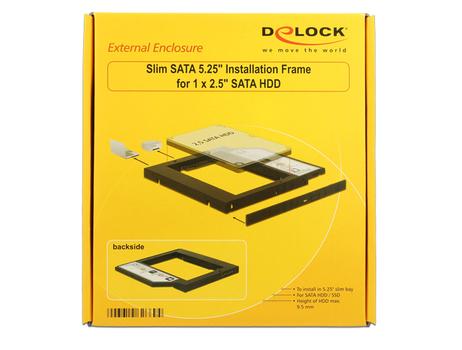DELOCK hard drive frame  2,5" SATA hard drive to 5,25", 9,5mm, black (62669)