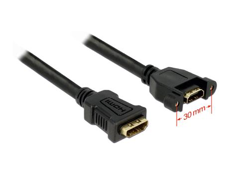 DELOCK Kabel HDMI A Buchse > HDMI A Buchse zum Einbau 0,25 m Delock (85100)