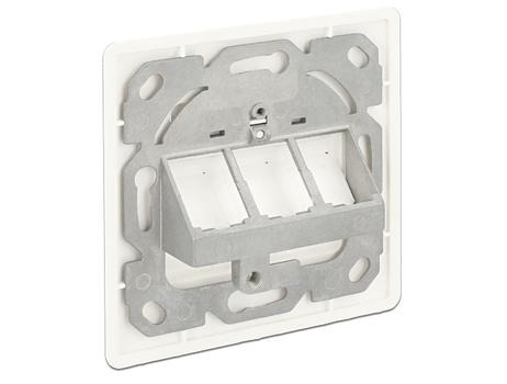 DELOCK Keystone Wall Outlet 3 Port compact (86194)