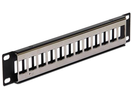 DELOCK 10" 12-portars Keystone patchpanel,  1U, metall, svart (43326)