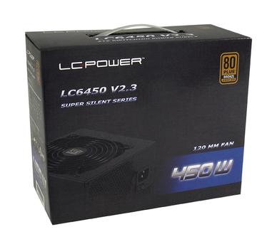 LC POWER PSU  450W LC-Power LC6450 V2.3 2x12V, 12cm, SuperSilent, 80+ (LC6450 V2.3 $DEL)