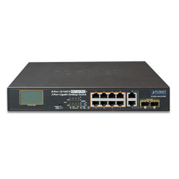 PLANET Switch  8-p 10/100 8xPoE+ 2xSFP Desktop B120W LCD (FGSD-1022VHP)
