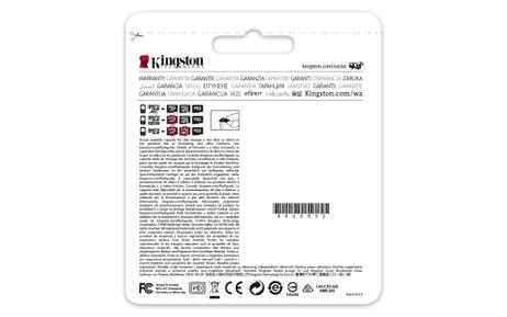 Kingston Flashminnekort (microSDHC til SD-adapter inkludert) - 16 GB - UHS Class 1 / Class10 - microSDHC UHS-I (SDCIT/16GB)