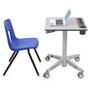 ERGOTRON LEARNFIT TRAVEL STANDING DESK 16IN CLEAR ANODIZED ADJUSTABLE   IN ACCS (24-547-003 $DEL)