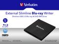 VERBATIM External Blu-ray ReWriter, USB 3.0, Slim, Black (43890)