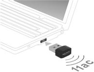 Delock USB 2.0 Dual Band WLAN ac/ a/ b/ g/ n Nano Stick - nettverksadapter - USB 2.0 (12461)