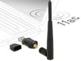 DELOCK trådlöst nätverkskort,  extern antenn, 802.11ac, USB 2.0, svart (12462)