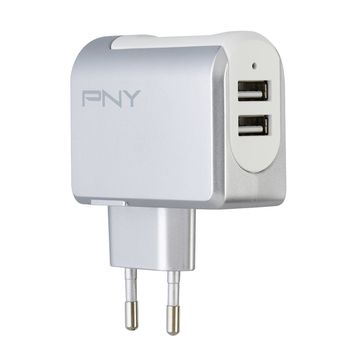PNY FAST DUAL-USB EU WALL-CHARGER 2 X 2.4A MAX OUTPUT OF 4.8A/24W CHAR (P-AC-2UF-SEU01-RB)