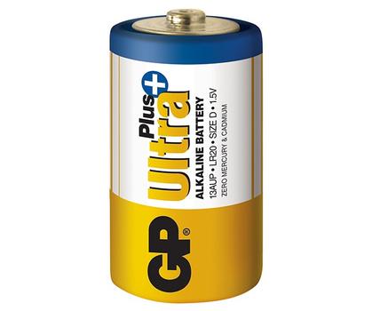 GP Ultra Plus Alkaline D-batteri,  13AUP/ LR20,  2-pakk (151124)