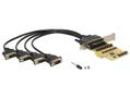 DELOCK PCI-Express kort, 1xDB44 ho, 1xDB44 ha - 4xRS-232 kabel (89447)