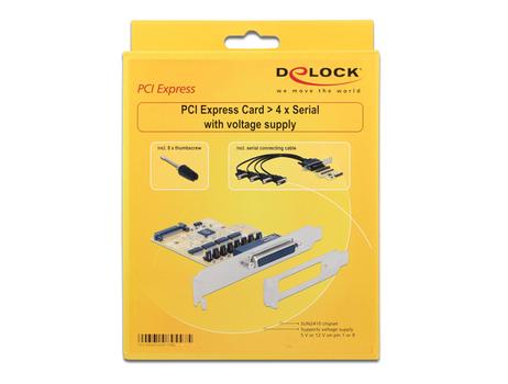 DELOCK PCI-Express kort, 1xDB44 ho, 1xDB44 ha - 4xRS-232 kabel (89447)