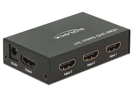 DELOCK HDMI Splitter 3 Eingang -> 1 Ausgang 4K (18683)