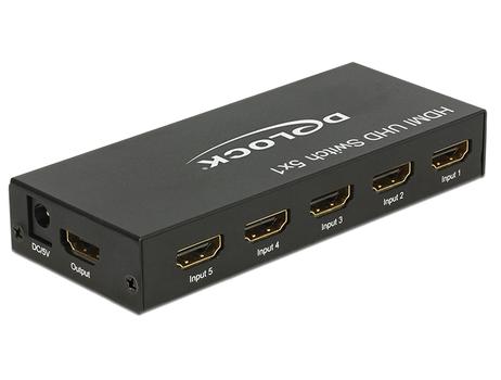 DELOCK HDMI Switch Delock 5 ingång -> 1 utgång 4K (18685)