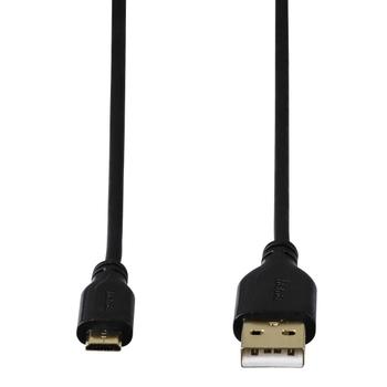 HAMA USB-Kabel USB-USB-Micro 0,75 m. Guldplätterad  Svart (00074251)