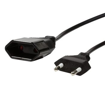 LOGILINK Europlug (strøm CEE 7/16) (male) - Europlug (strøm CEE 7/16) (female) Sort 2m (CP123)