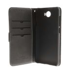 INSMAT Exclusive FlipCase - Lommebok for mobiltelefon - ekte skinn - svart - for Huawei Y5 II (650-2495)