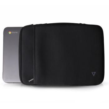 V7 13.3 IN ULTRABOOK NB SLEEVE CASE WITH HANDLE/ EXTRA POCKET ACCS (CSE4-BLK-9E)