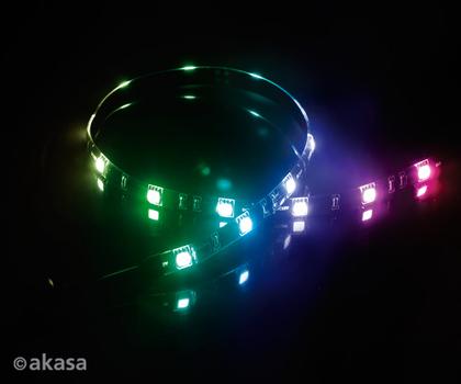 AKASA "Vegas M" Magnetic LED Strip Light 50 cm, 15x LEDs, Flexible, Molex 4 pin, 12V, Power Adapter Cable (AK-LD05-50RB)