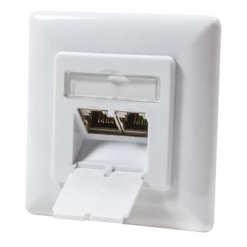 LOGILINK LOGILINK- Outlet Cat.6A Wall Outlet UP 2xRJ45 STP, horizontal type, signal white (NP0123)