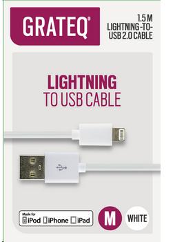 GRATEQ MFi LIGHTNING CABLE 1.5M WHITE (85004)